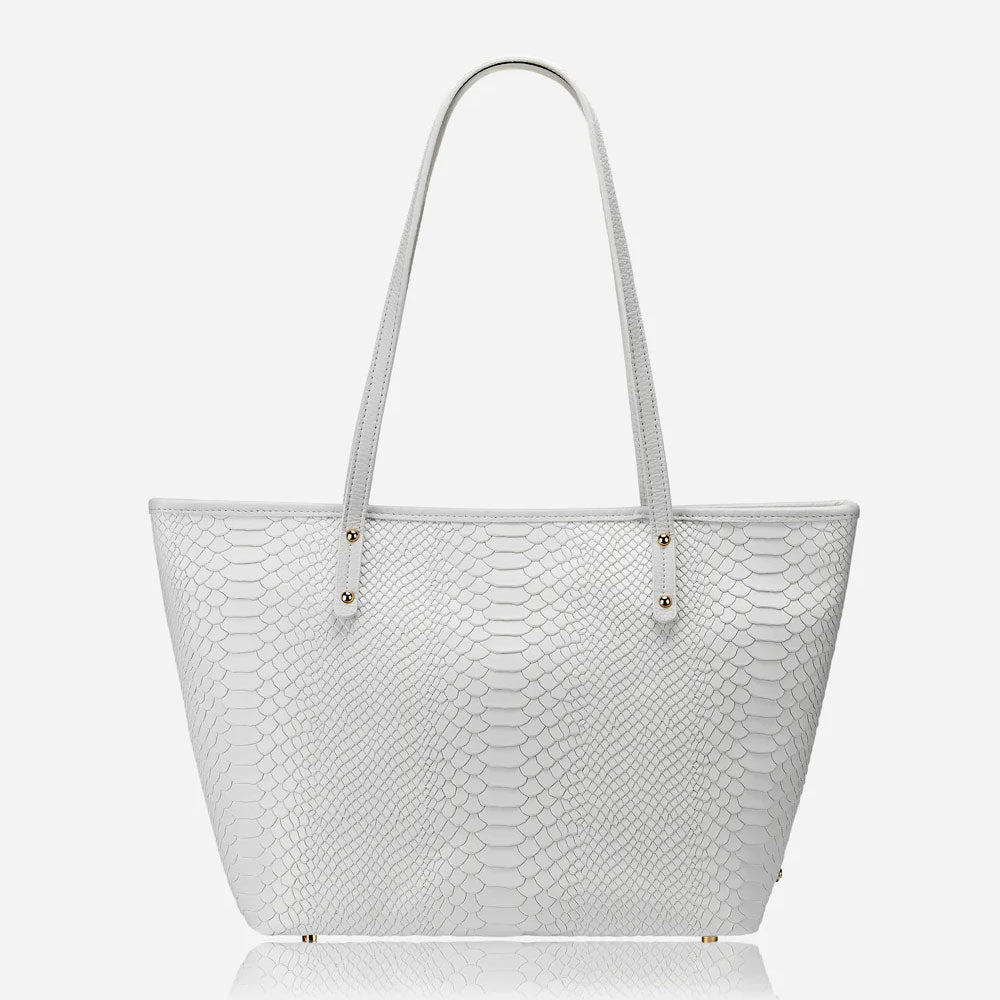 GiGi New York ZIP TAYLOR TOTE Embossed Python Leather