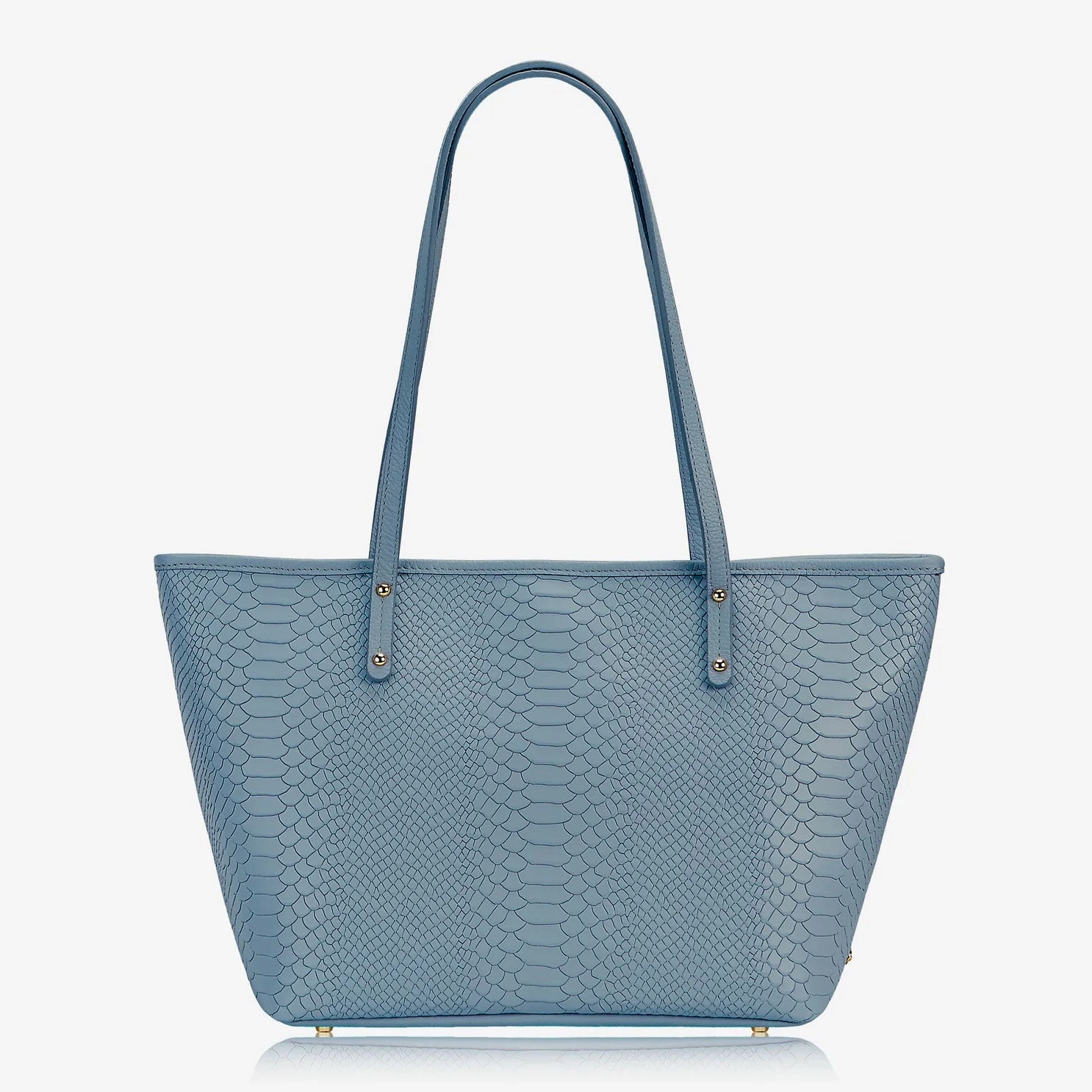 GiGi New York ZIP TAYLOR TOTE Embossed Python Leather