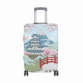 GIOVANIOR Japanese Cherry Blossoms Landscape Luggage Cover Suitcase Protector Carry On Covers
