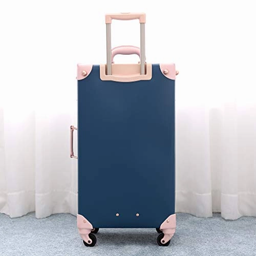 Girls Travel Suitcase Set Leather Luggage Softside Spinner With Silent Wheel 3 Pcs Fairy Blue