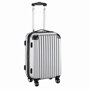 Globalway 20''Expandable Abs Carry On Luggage Travel Bag Trolley Suitcase Gray