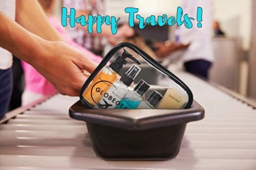 GLOBEGEAR Travel Bottles & TSA Approved Toiletry Bag Clear Quart Size with Leak-Proof Travel Accessories & Containers for Liquids 3-1-1 Carry-On Luggage Compliant for Airplaine - Women/Men
