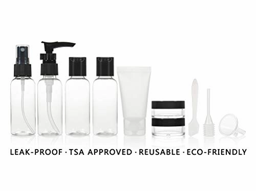 GLOBEGEAR Travel Bottles & TSA Approved Toiletry Bag Clear Quart Size with Leak-Proof Travel Accessories & Containers for Liquids 3-1-1 Carry-On Luggage Compliant for Airplaine - Women/Men