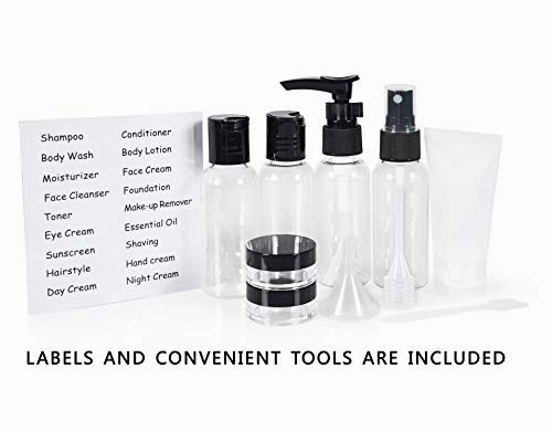 GLOBEGEAR Travel Bottles & TSA Approved Toiletry Bag Clear Quart Size with Leak-Proof Travel Accessories & Containers for Liquids 3-1-1 Carry-On Luggage Compliant for Airplaine - Women/Men