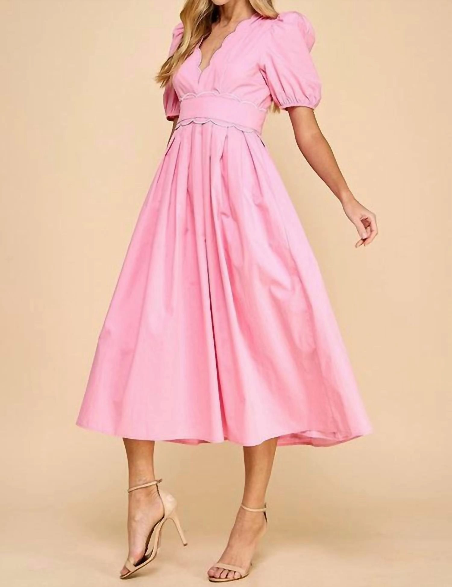 Glorious Day Midi Dress In Pink