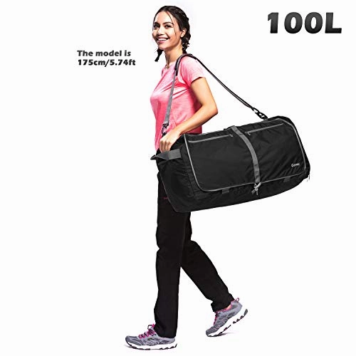 Gonex 100L Packable Travel Duffle Bag, Extra Large Luggage Duffel (Black)