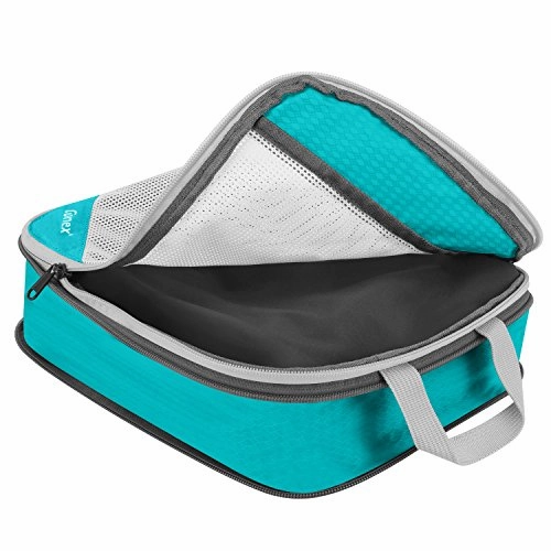 Gonex Compression Packing Cubes Mesh Organizers L M S XS Slim Laundry Bag Blue