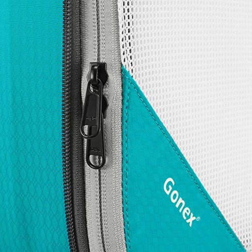 Gonex Compression Packing Cubes Mesh Organizers L M S XS Slim Laundry Bag Blue