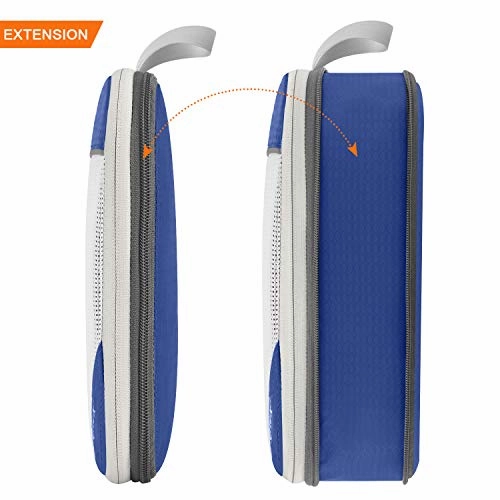 Gonex Compression Packing Cubes Set, Travel Suitcase Luggage Organizer 3pcs  Shoe Bag  4 Zip Bags Deep blue