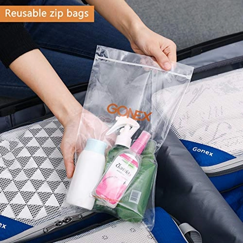 Gonex Compression Packing Cubes Set, Travel Suitcase Luggage Organizer 3pcs  Shoe Bag  4 Zip Bags Deep blue