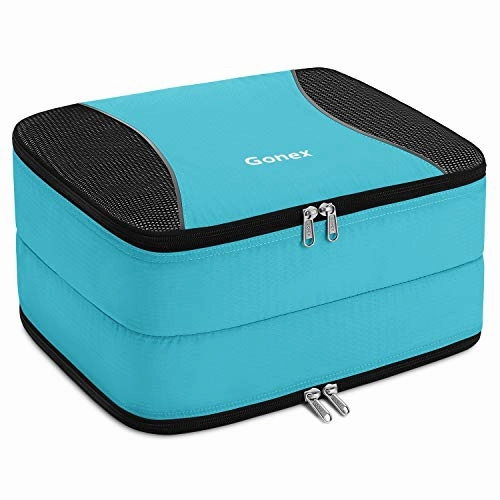 Gonex Large Packing Cubes, Double Sided Travel Suitcase Organizer 3 pcs Blue
