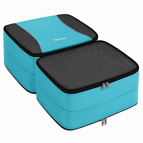 Gonex Large Packing Cubes, Double Sided Travel Suitcase Organizer 3 pcs Blue