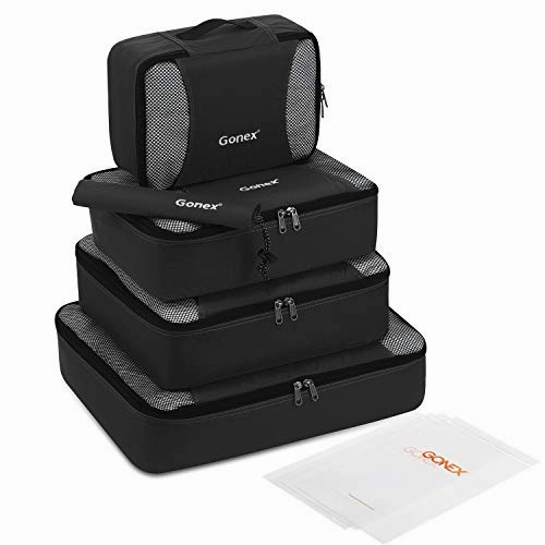 Gonex Packing Cubes Set, Lightweight Travel Organizers Bags 5pcs   1 Shoe Bag  4 Reusable Zip