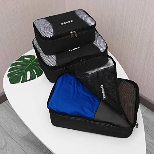 Gonex Packing Cubes Set, Lightweight Travel Organizers Bags 5pcs   1 Shoe Bag  4 Reusable Zip