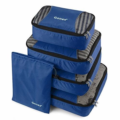 Gonex Packing Cubes Travel Luggage Organizer with Shoe Bag (Deep Blue)
