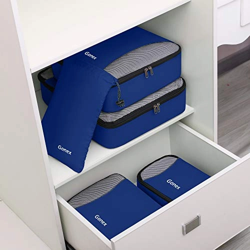 Gonex Packing Cubes Travel Luggage Organizer with Shoe Bag (Deep Blue)