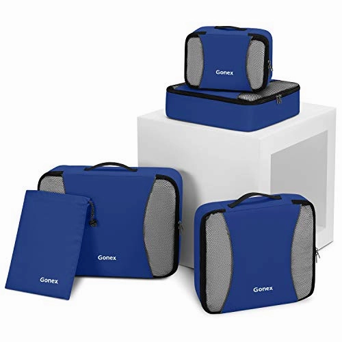 Gonex Packing Cubes Travel Luggage Organizer with Shoe Bag (Deep Blue)