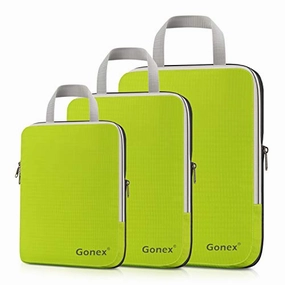 Gonex Packing Cubes, Travel Organizers Set of 3 Upgraded L M S(Light Green)