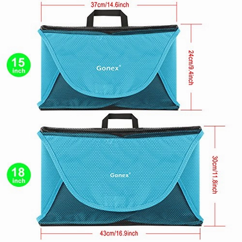 Gonex Packing Folder,18" Travel Garment Bag for Shirt 2pcs Blue