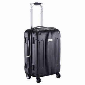 Goplus Globalway Expandable 20" Abs Carry On Luggage Travel Bag Trolley Suitcase (Black)