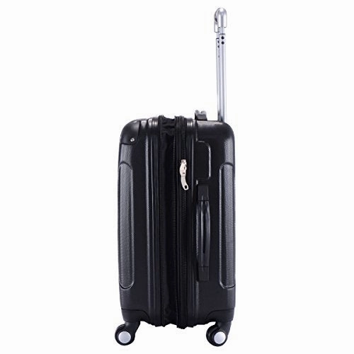 Goplus Globalway Expandable 20" Abs Carry On Luggage Travel Bag Trolley Suitcase (Black)