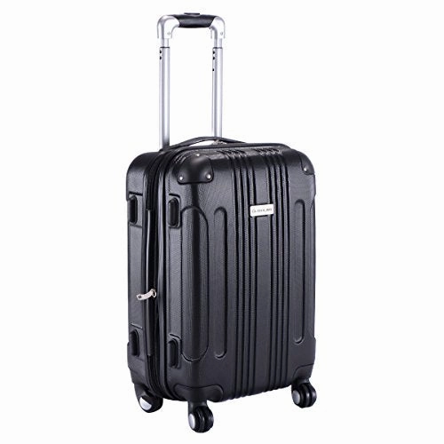 Goplus Globalway Expandable 20" Abs Carry On Luggage Travel Bag Trolley Suitcase (Black)