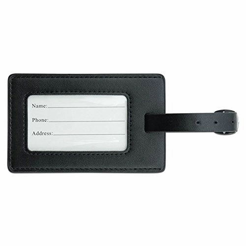 Graphics & More Bass Fishing Jumping Out of Water Leather Luggage Id Tag Suitcase, Black
