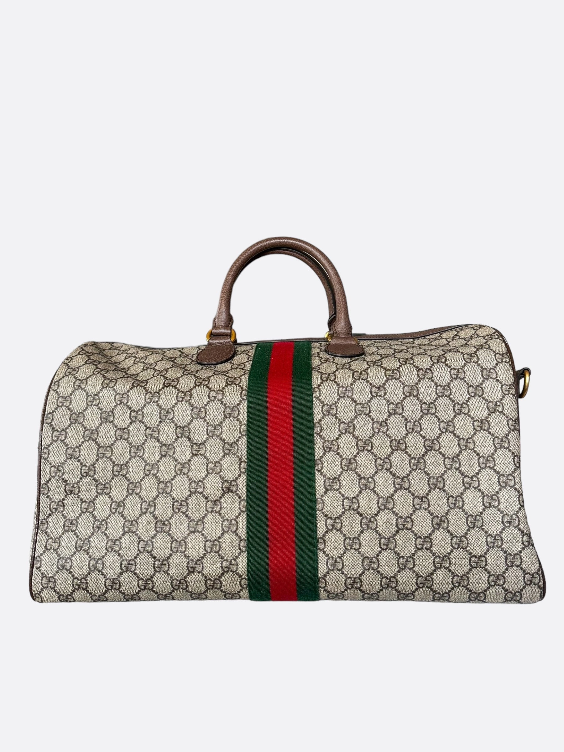 Gucci Tan GG Monogram Ophidia Duffel Bag