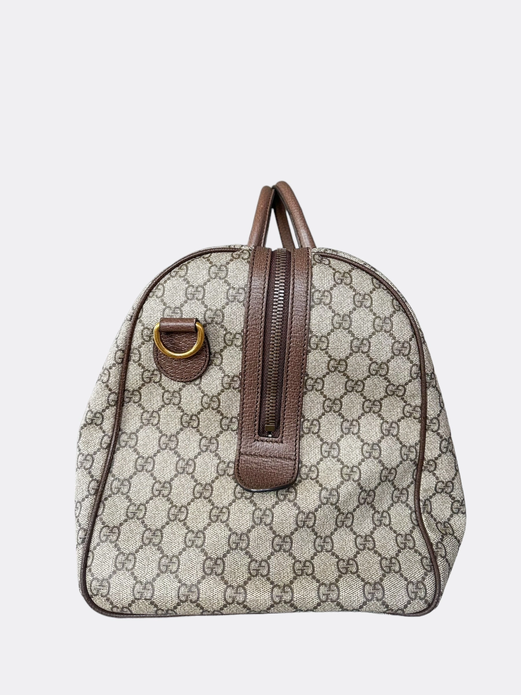 Gucci Tan GG Monogram Ophidia Duffel Bag