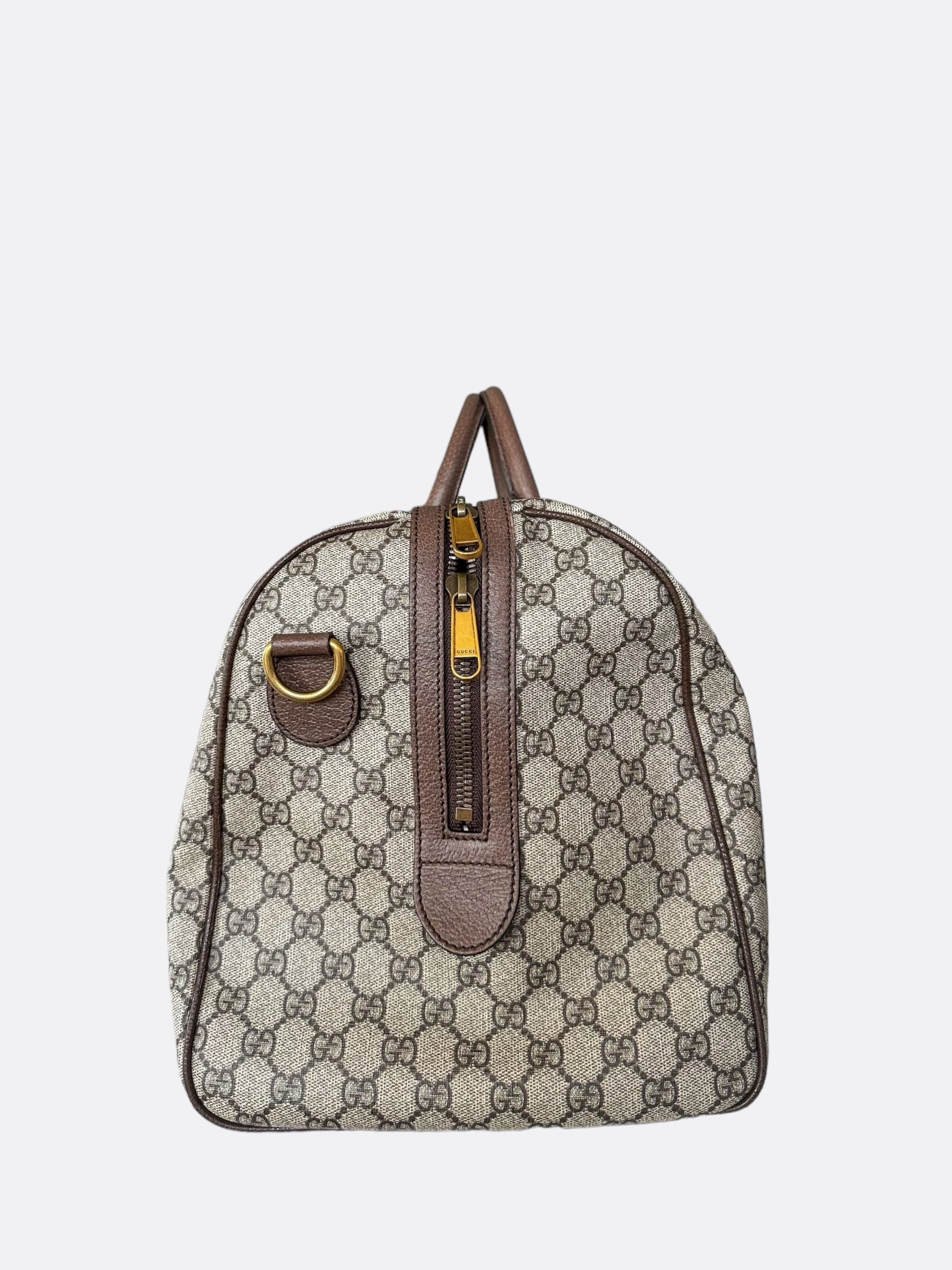 Gucci Tan GG Monogram Ophidia Duffel Bag