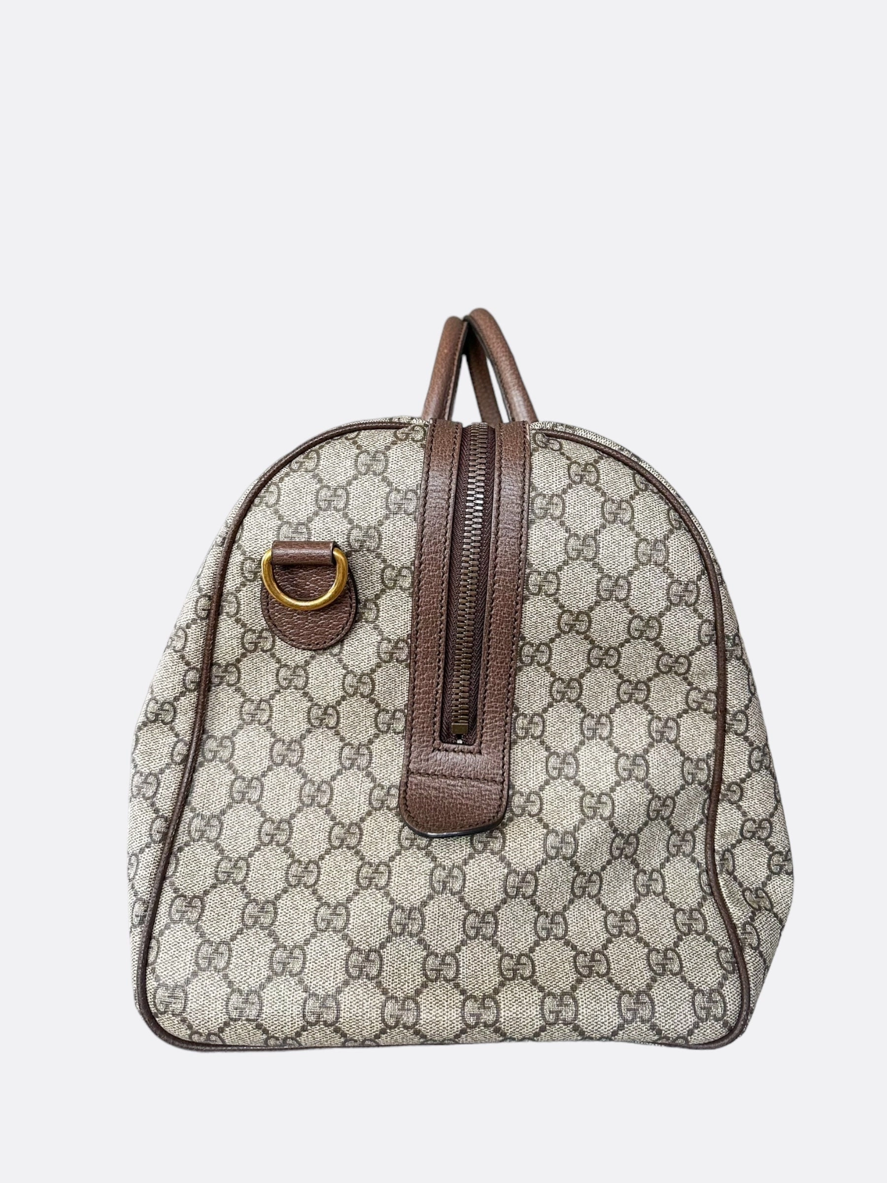 Gucci Tan GG Monogram Ophidia Duffel Bag