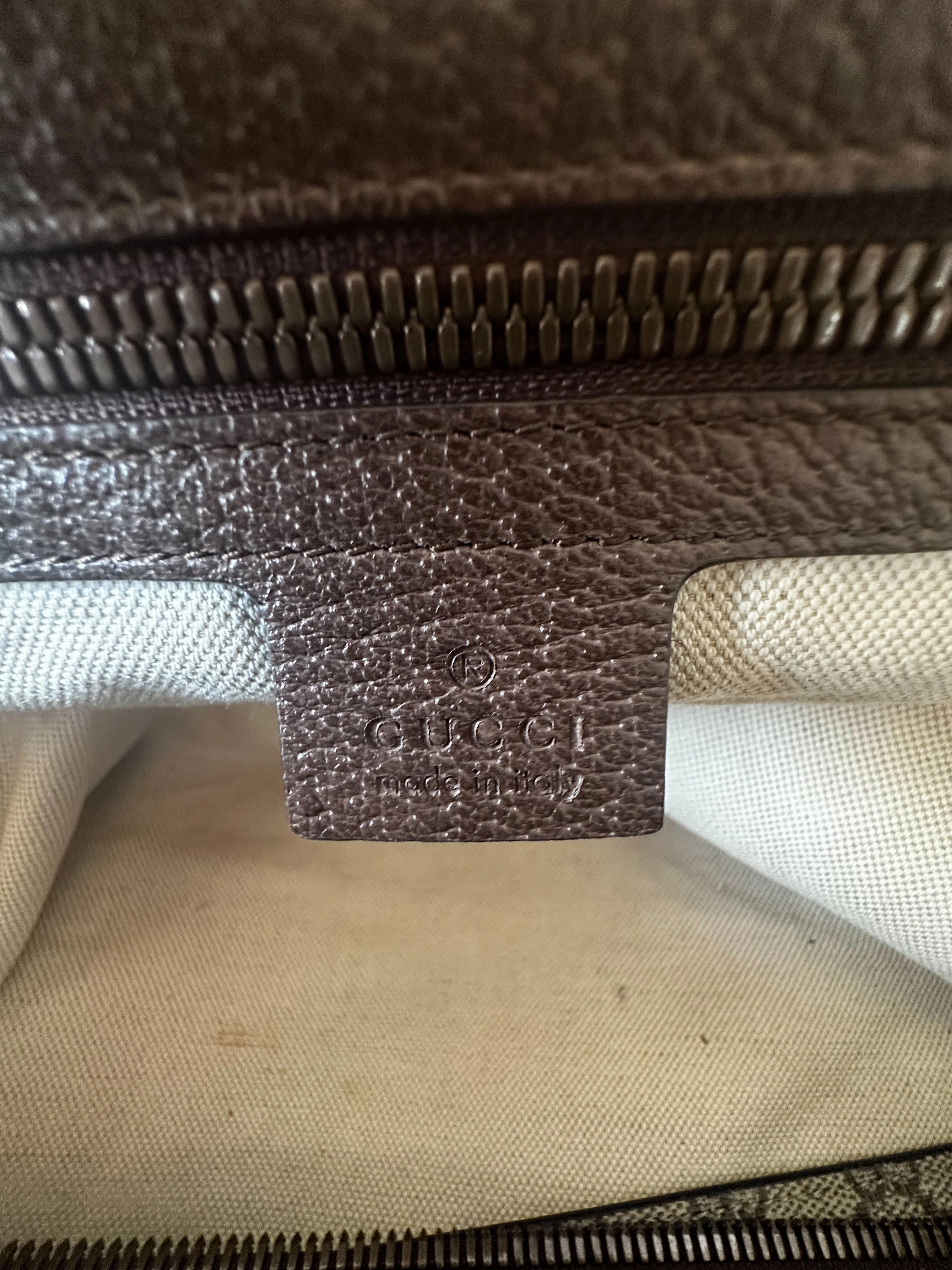 Gucci Tan GG Monogram Ophidia Duffel Bag