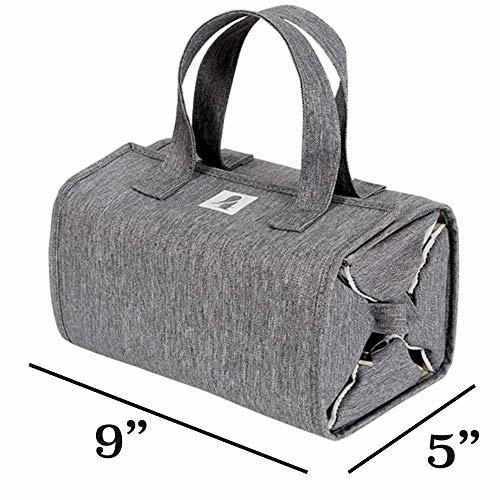 Hanging Roll-Up Makeup Bag / Toiletry Kit / Travel Organizer for Women - 4 Removable Storage Bags - Organize Make Up, Cosmetics, First Aid, Medicine, Personal Care, Bathroom, Palette / Brush Holder