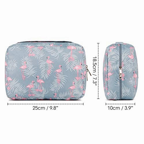 Hanging Travel Toiletry Bag Cosmetic Make up Organizer for Women and Girls Waterproof (A-Flamingo)