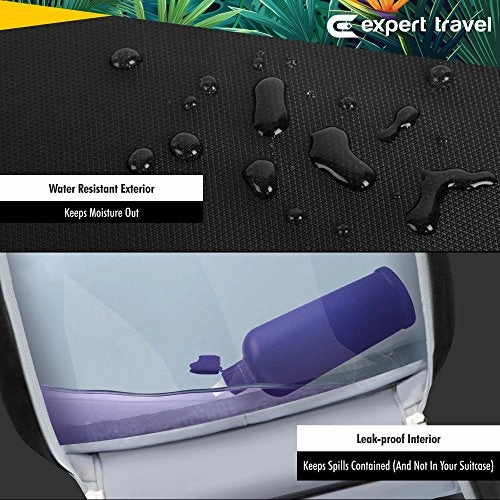 Hanging Travel Toiletry Bag for Men and Women | Makeup Bag | Cosmetic Bag | Bathroom and Shower Organizer Kit | Leak Proof | 2 Sizes - Large (34"x11") & XL Family Size (42"x13")