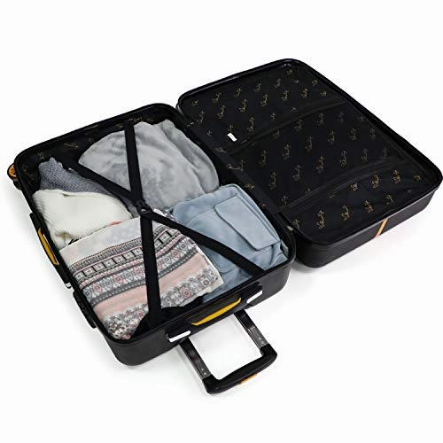 Hardside Expandable Luggage Set with Spinner Wheels, TSA Lock, Large Capacity, 20/26/30 ABS Suitcase, Black