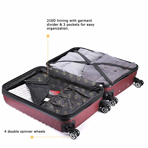 Hardside Luggage Set, Tsa Lightweight Spinner Luggage Sets, Expandable Carry On Luggage 3 Piece Set