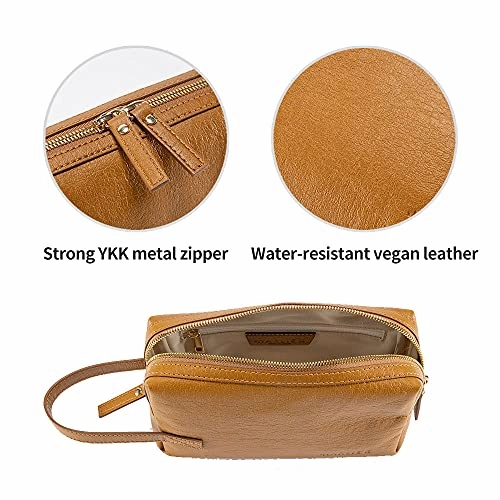 Harlie K Sami 2-Way Pouch Cruelty Free Vegan Paper Leather Travel Cosmetic Pouch Daily Toiletry Bag for Women