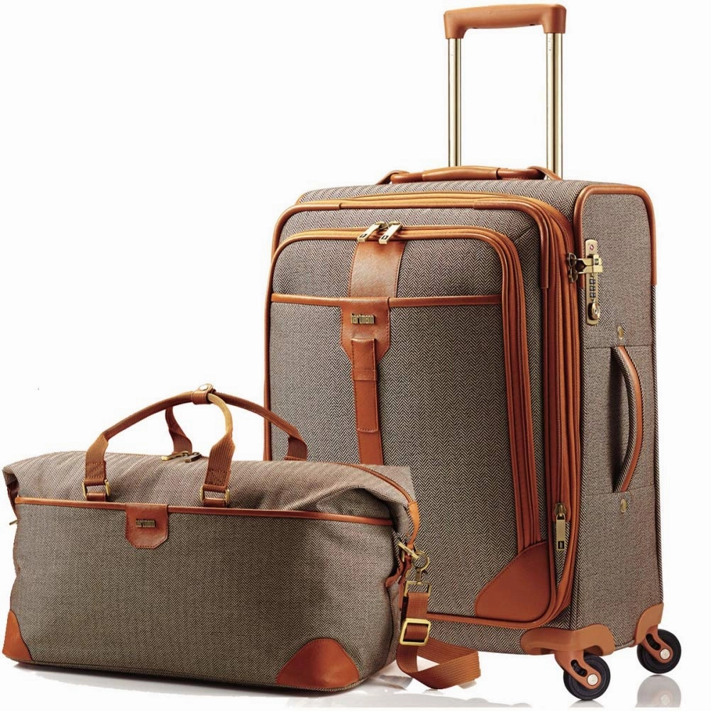Hartmann Herringbone Luxe Softside 2 Piece Set Terracotta