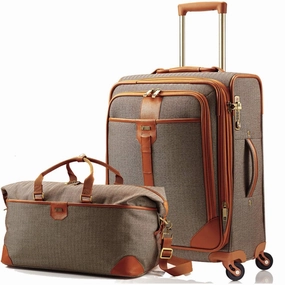 Hartmann Herringbone Luxe Softside 2 Piece Set Terracotta