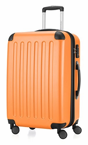 HAUPTSTADTKOFFER Luggages Sets Glossy Suitcase Sets Hardside Spinner Trolley Expandable (20', 24' & 28') TSA (Spree Orange2)