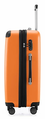 HAUPTSTADTKOFFER Luggages Sets Glossy Suitcase Sets Hardside Spinner Trolley Expandable (20', 24' & 28') TSA (Spree Orange2)
