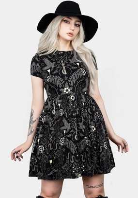 Hecate's Garden Skater Mini Dress Dresses Womens - women's dresses clearance