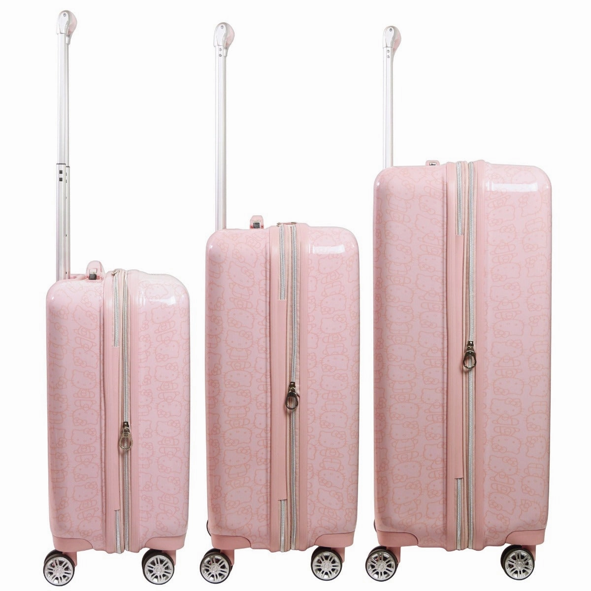 Hello Kitty Pose All Over 3 pc Spinner Luggage Set - Pink