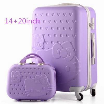 Hello Kitty Suitcase 14 24Inch Luggage Sets Rolling Luggage Hardside Luggage Abs Luggage Bag