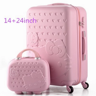 Hello Kitty Suitcase 14 24Inch Luggage Sets Rolling Luggage Hardside Luggage Abs Luggage Bag