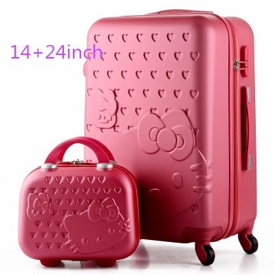 Hello Kitty Suitcase 14 24Inch Luggage Sets Rolling Luggage Hardside Luggage Abs Luggage Bag
