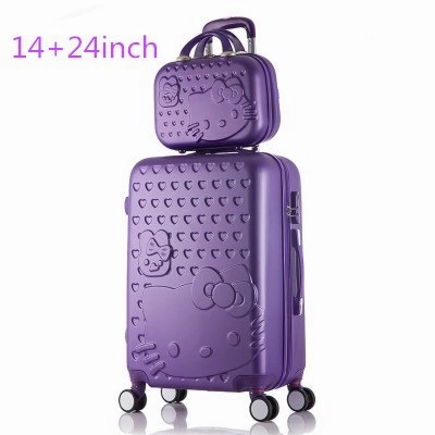 Hello Kitty Suitcase 14 24Inch Luggage Sets Rolling Luggage Hardside Luggage Abs Luggage Bag