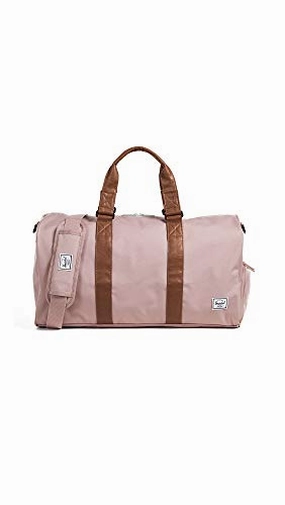 Herschel Novel Duffel Bag, Ash Rose/Tan Synthetic Leather, Mid-Volume 33.0L,10351-02077-OS