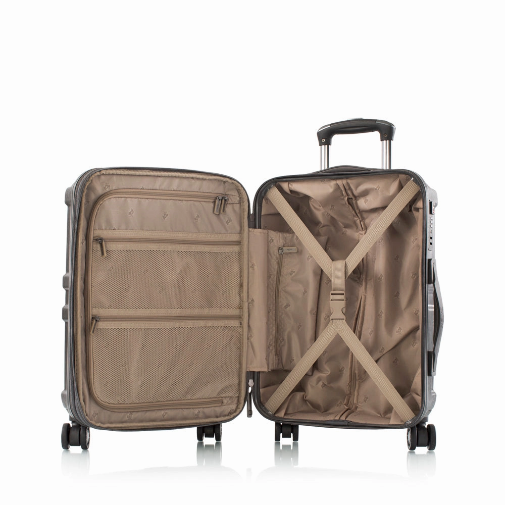 Heys Commander Polycarbonate Durable Expandale Spinner Carry On Luggage with TSA locks